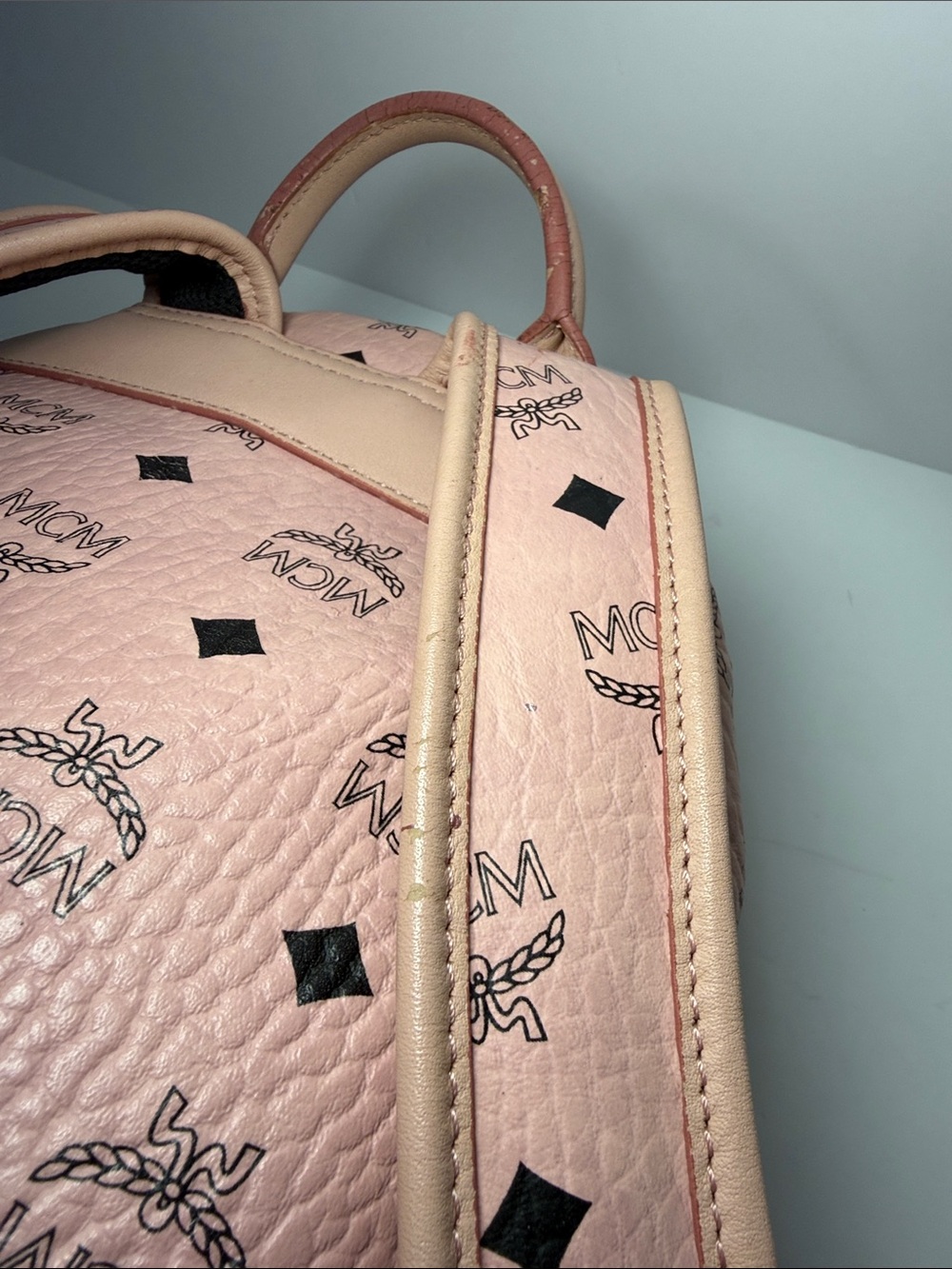 MCM X-Mini Stark Backpack in Pink Visetos – Rare Rabbit Edition - Picture 8 of 13